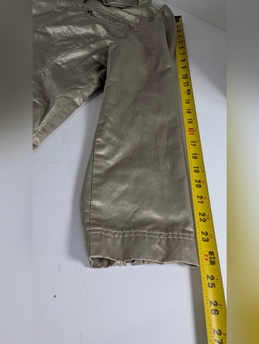 Chicos Casual Khaki Metallic Sheen Kori Jacket Front Full Zip Size 3=XL - Picture 9 of 14